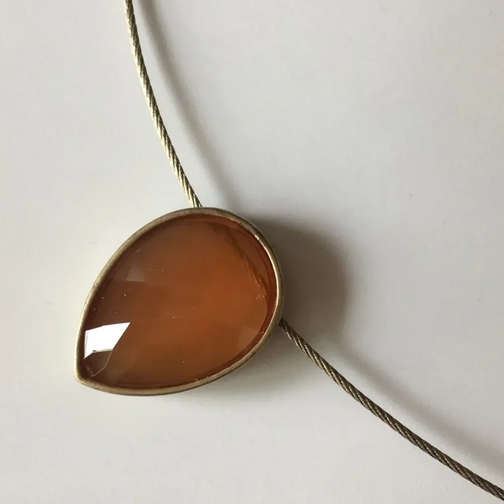 Anne Klein orange crystal necklace and earring set